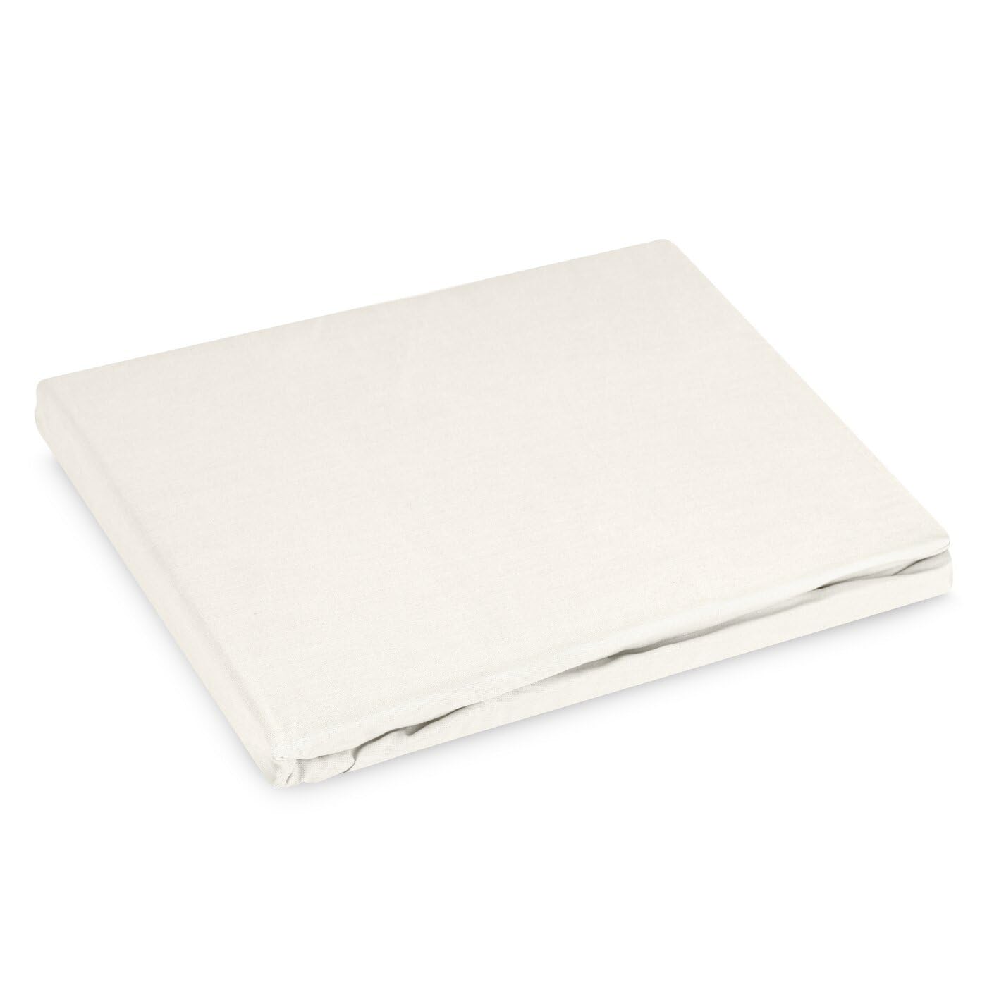 Eurofirany - Prześcieradło z gumką 220 x 200 cm - prześcieradło Basic z bawełny z gumką, wytrzymałe - do grubych materacy o głębokości 30 cm - wiele kolorów, kremowe