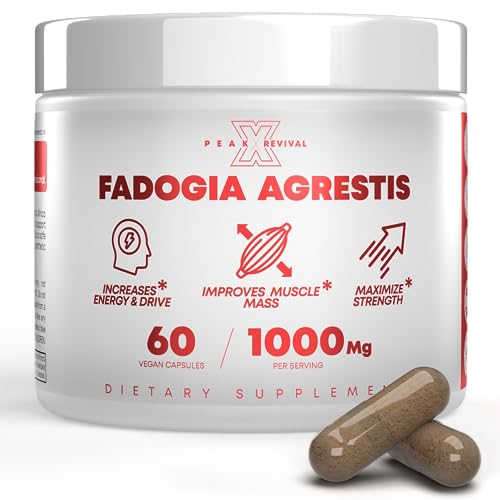 Image of Testosterone Booster for Men with Fadogia Agrestis 1000mg Per Serving - Improve Natural Testosterone production, Increase Energy and Muscle Growth - Workout Supplement USA Made (60 Capsules)