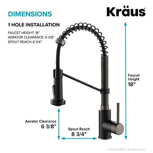 Image of KRAUS Bolden Commercial Style 2-Function Single Handle Pull Down Kitchen Faucet in Matte Black /Black Stainless, KPF-1610MBSB