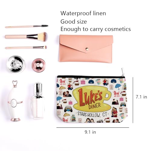 Gilmore Inspired Makeup Bag Girls Merchandise Fans Gifts Luker's Dinner Inspired Gifts for Mom Girl Daughter Sister Friend Travel Toiletry Makeup Organizer Zipper Pouch2