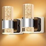 Luz nocturna moderna: Su estilo es moderno, hermoso y a la moda. El diseño interior de burbujas de copo de nieve crea un efecto visual impactante, y la decoración de anillos dorados la hace más elegante y exquisita. Puede usarse como luz nocturna o como lámpara de pared decorativa para embellecer su hogar. Es ideal para habitaciones infantiles, dormitorios, cocinas, salas de estar, pasillos, escaleras, baños y otros espacios interiores, y también es ideal como regalo