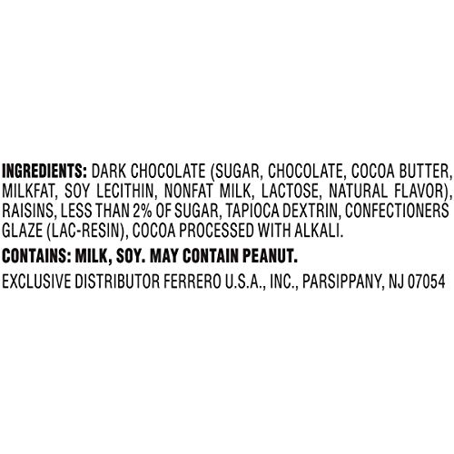 Dark Chocolate Raisinets, Ferrero Valentine's Day Candy Stand Up Reclosable Bag, 8 Ounce - image 2