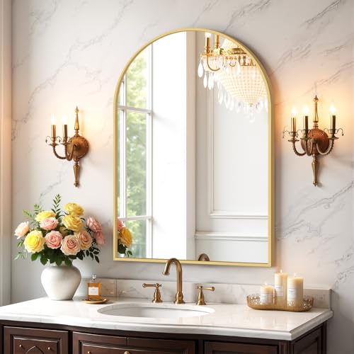 Atilioo 30x20 Matte Gold Arched Mirror