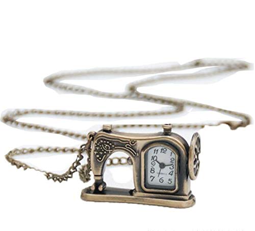 HeyBro Vintage Nähmaschine Taschenuhr Unisex Legierung Kette Hängende Ornament Uhr Krankenschwester Uhr