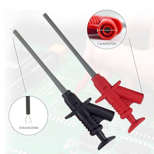 Image of ZIBOO KIT-12 Multimeter Test Leads Kit,with Alligator Clips Piercing Needle Non-destructive Test Probe,Flexibility Hook Clip,Slim-Reach Test Probe, for High Voltage Oscilloscope Differential Probe Kit