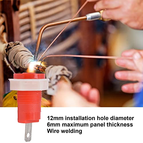Image of 20Pcs 4mm Banana Jack Female Socket Panel Mount Connector (0.16in /4mm) - Banana Plug Adapter for Amplifier, Terminal, Splitter, Binding Post, 12mm Mounting Hole, 6mm Panel Thickness(Red)