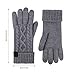 Women'S Autumn Winter Fashion Gloves, Double Thick Knitted Warm Hand Protection,Black,One Size,Light Grey,One Size