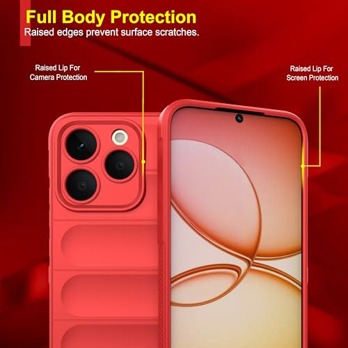 Image of amazon basics Back Case Cover for Realme 15T 5G | Compatible for Realme 15T 5G Back Cover | Liquid Silicon Magic Case with Camera Protection | Red