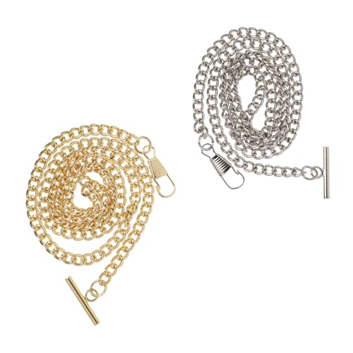 NOLITOY Fashionable Pocket Watch Chain T-bar Clip Iron Metal Clothing Chain for Jeans Suit Vest Casual Belt