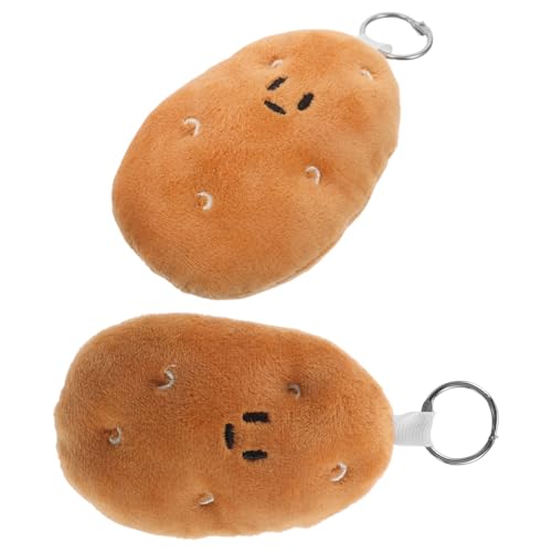 Abaodam 2 Piezas Colgante De Patata De Peluche Llavero De Coche Juguete De Comida Peluche Divertido Colgante Para Bolso Lindo y Gracioso Adorno Para Niña