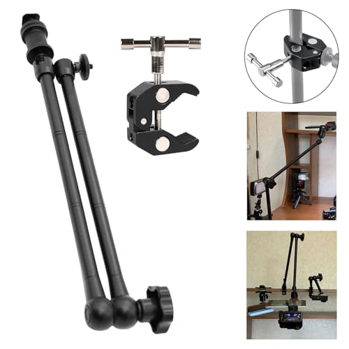 Image of PHOTOMAX 20 inch Magic Articulating Adjustable Arm with 1 /4 inch Tripod Screw Super Clamp for DSLR Camera, LCD Monitor, LED Lights, Flash Light, Microphone (20-Inch Magic arm)
