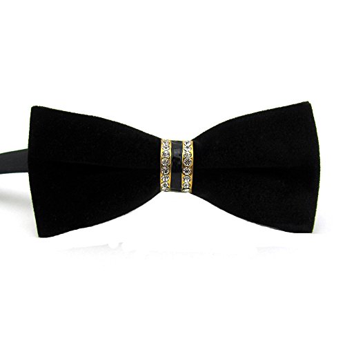 Mens fashion velvet crystals rhinestones wedding party bowtie bow…