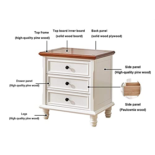 Commode de chevet design luxe en bois massif de qualité supérieure pour lit
