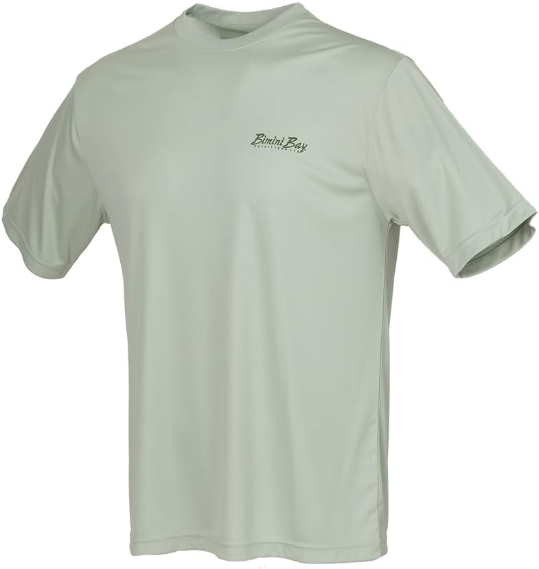 Bimini Bay Outfitters Hook M’ Performance Short Sleeve Fishing Shirt with with UPF Protection, Bass Microchip