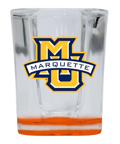 R and R Imports Marquette Golden Eagles 2 Ounce Shot Glass Square Orange Base Officially Licensed Collegiate Product Single