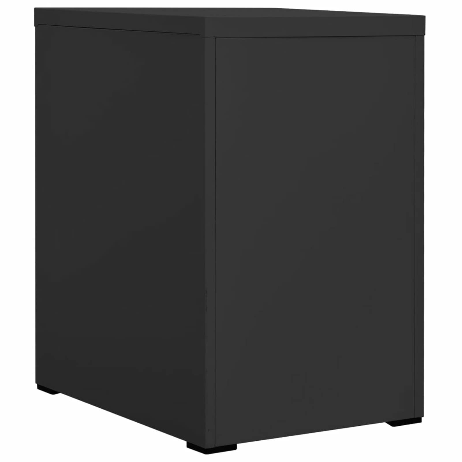 Gecheer Armadio Classificatore, 2 Cassetti con Serratura e Guide a Sfera a 3 Sezioni, Acciaio Antracite 46x62x72,5 cm, per Ufficio e Archiviazione Documenti