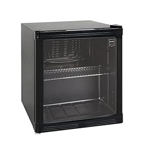 METRO Professional Minikoelkast GPC1046 met glazen deur, glas/roestvrij staal, convectiekoeling, zwart