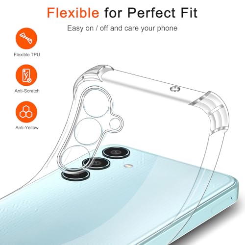 Image of Lustree Back Cover Transparent Case Compatible with Samsung Galaxy M35 | Clear + TPU Case with 4 Corner Air Cushion Protection & Camera Protection | Slim& Stylus Cover
