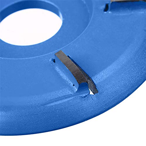 Six Teeth Power Wood Carving Disc Tool Milling Cutter, Woodworking Turbo Tea Tray Digging Wood Carving Disc Tool Milling Cutter for 16mm Aperture Angle Grinder Blue