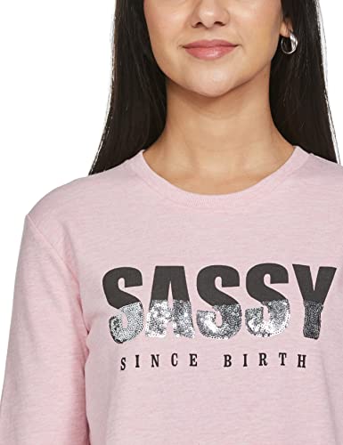 Image of Max Women Cotton Typographic Printed Crew Neck Sweatshirt