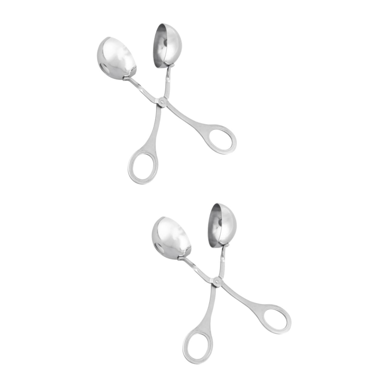 Alipis2pcs Mini Cake Molds Spaghetti Cooking Meat Clip Cookie Dough Tong Stainless Steel Meat Baller Ice Cream Scoop Meat Maker Scissor Baller Tongs Fruit Scoop Ice Tongs Tool Meatball