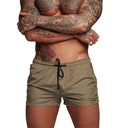 Donason Bañador Hombre Secado Rápido Bañadores de Natación Pantalones Cortos de Baño para Hombres Shorts Deportivos para Correr con Forro de Malla y Bolsillos