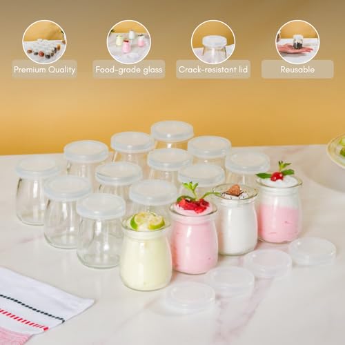 Image of Nestasia Small Glass Jar with Lid Set of 16 (100ml Each), Transparent Seasoning Glass Containers for Kitchen Storage Pantry, Spices, Salt, Pepper, Herbs or Chilly Flakes