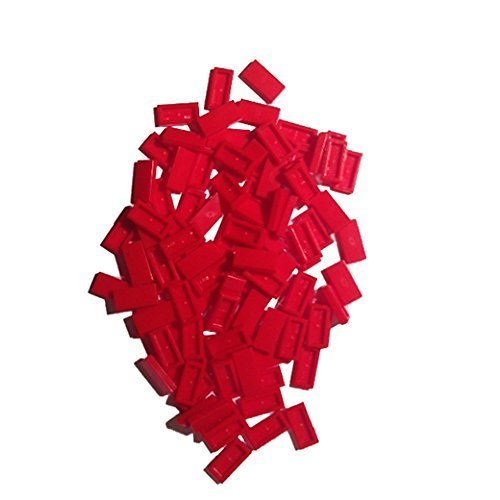 BrickheadCFO Lego Red 1x2 Tiles, Set of 100