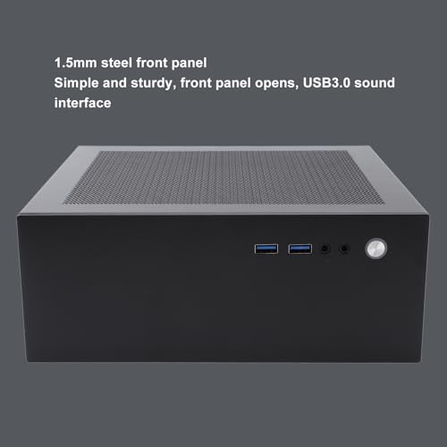 Gabinete para PC Yunir Torre Negro, compatible con Mini-ITX, acero resistente, puertos USB 3.0, disipación de calor eficiente miniatura 4