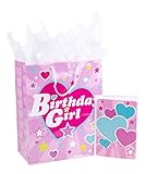 Hallmark Large Birthday Gift Bag with Tissue Paper and Birthday Card (Birthday Girl)