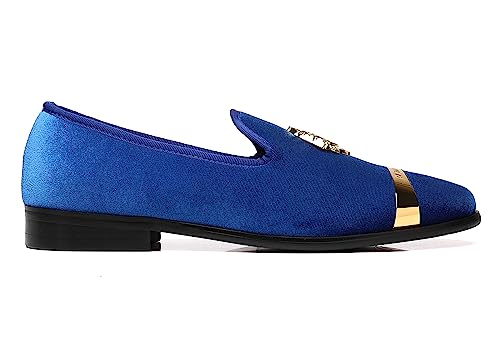 Image of ELANROMAN Men's Velvet Loafers Dress Fashion Wedding Party Prom Shoes