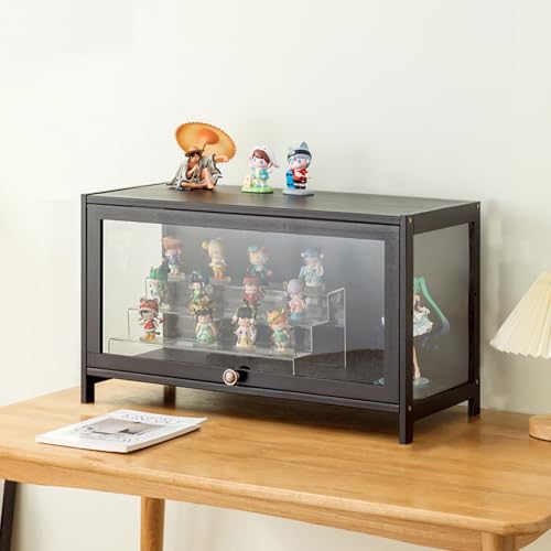 Hggdsac コレクションケースフィギュア ショーケース ディスプレイケース アクリル フィギュアケース コレクションおもちゃ収納ラック 多層パーティションスト 子供用本棚、自宅、オフィス、寝室、リビングルーム用 40cm×33cm×40cm-黒