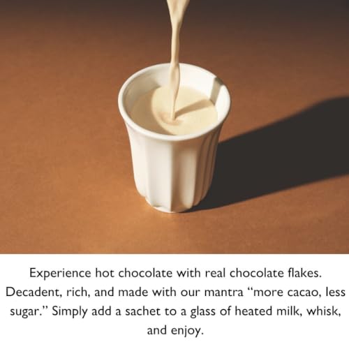 Image of Hotel Chocolat Hot Chocolate Mix - Peppermint White Drinking Chocolate with Real Chocolate Flakes, 10 Servings, Gourmet Cocoa