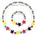 Yarkeuier Girls Jewelry Set - Cute Star Beads Necklace Bracelet-Toddler Girls Star Jewelry - Stretchy Chunky Costume Jewelry Present Toy-Star