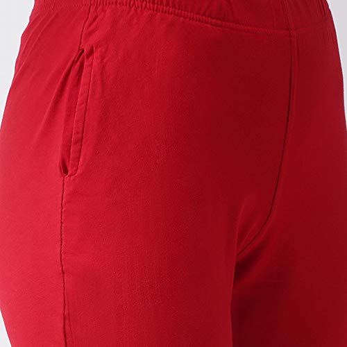 Image of GO COLORS Cotton Stretch Kurti Pants Full Length for Women | Breathable, Mid Rise, Tall