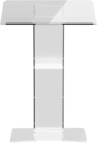 Atril acrílico transparente, púlpito de conferencia de flexión de presentación portátil, atril de pie de plexiglás acrílico transparente, adecuado