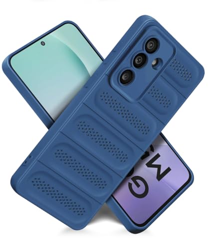 Image of WOW IMAGINE Ultimate Silicone Back Cover Case for Samsung Galaxy M56 5G | Galaxy F56 5G | Heat Dissipation Thin Soft TPU | 360 Camera Protection | Breathable Cooling Holes - Deep Blue