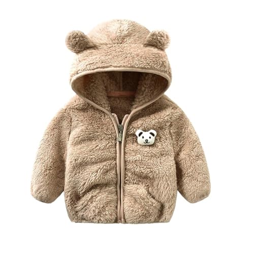 Image of Baby Teddy Bear Ear Soft Flannel Long Sleeve Hoodie & Leggings Unisex All Season Clothing Set For Baby Boys And Baby Girls