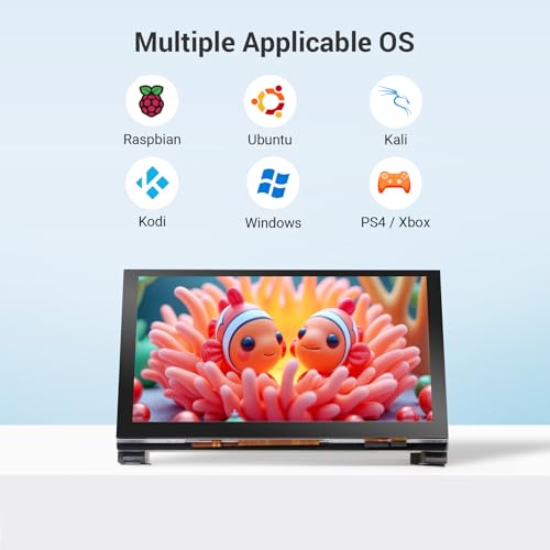 Image of ELECROW 5 Inch Touchscreen Monitor for Raspberry Pi, 1024X600 IPS HD Capacitive Touch Screen Display with Acrylic Stand, Plug and Play, Compatible with Raspberry Pi 5 /4 /3, Banana Pi, Jetson Nano