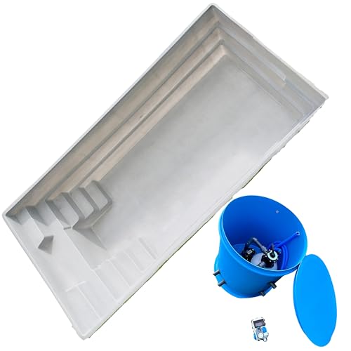 Schwimmbecken mit Starren Wänden, inklusive Maschinenbau, Swimming Pool zum eingraben, UV-beständig, 6m x 3m x 1,5m, für 6-8 Personen bequem, einbaufähig, leicht zu installieren… (Grau)