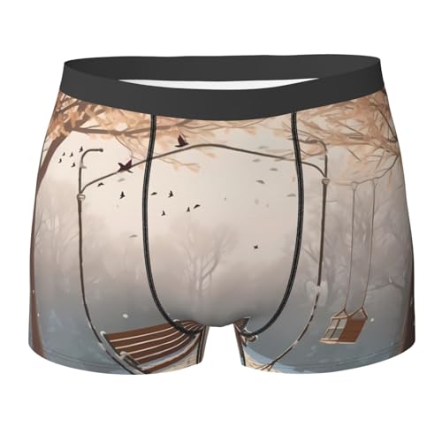 FEMOS Men'S Boxer Briefs Stretch Boxer Shorts/Now Falling In The Park/Microfiber Boxer Trunks Comfort Fit Breathable Mens Underwear, XX-Large