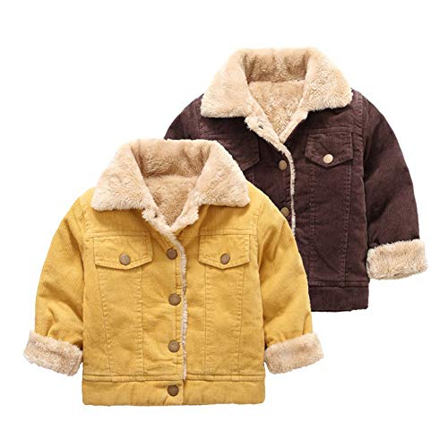 LittleSpring Little Kids Sherpa Lined Trucker Jacket Corduroy Winter Coat for Girls3