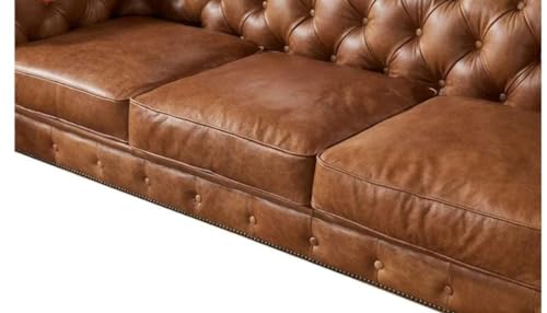 Image of Royale Hand Tufted Four (3+1) Seater Elegant Wooden Base Sofa in Wide Extravagant Fabric, Gives Luxurious Look for Home /Living Room /Office /Guest Room /Hotels