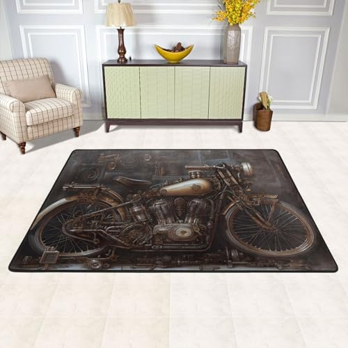 Tapete decorativo steampunk motocicleta 6x4 pie miniatura 3