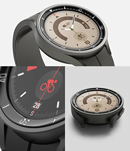 Image of Ringke Inner Bezel Styling Compatible with Samsung Galaxy Watch 5 Pro 45mm, Stainless Steel Anti-Scratch Inner Bezel Ring Protective Cover - 45-IN-02 (ST) Black
