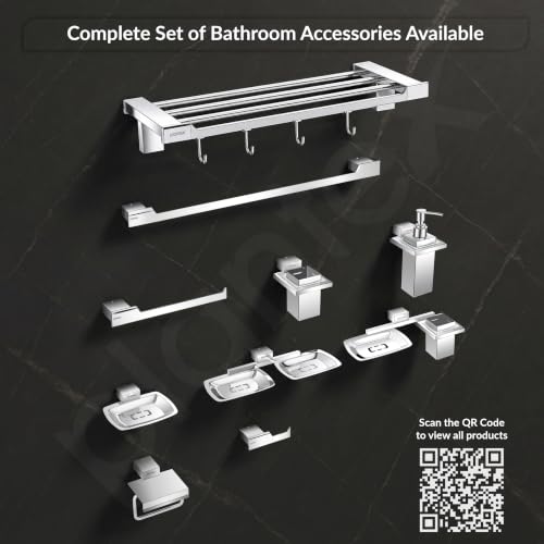 Image of Plantex 304 Grade Stainless Steel Liquid Soap Dispenser /Shampoo /Handwash Dispenser for Washbasin /Bathroom Accessories - (Tesla, Chrome)