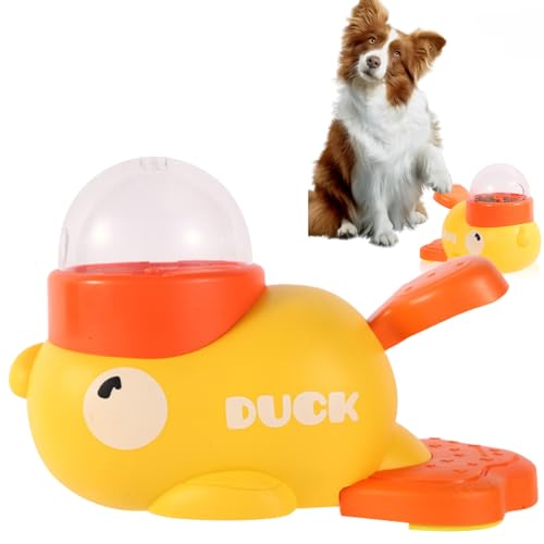 【良品CUORA 】知育玩具 給餌器 犬 猫 おやつ おもちゃ ちいくがんぐ 早食い防止 おもちゃ 一人遊び 孤独感を軽減する 楽しい時間 (アヒル イエロー)