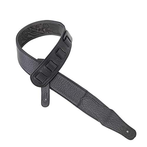Walker & ‿Williams LIE-12 Sangle rembourrée en cuir pour guitare avec outil en relief Noir - Les Beatles, Paul McCartney, John Lennon, RIngo Starr, George Harrison Walker & ‿Williams LIE-12 Sangle rembourrée en cuir pour guitare avec outil en relief Noir – Image 6