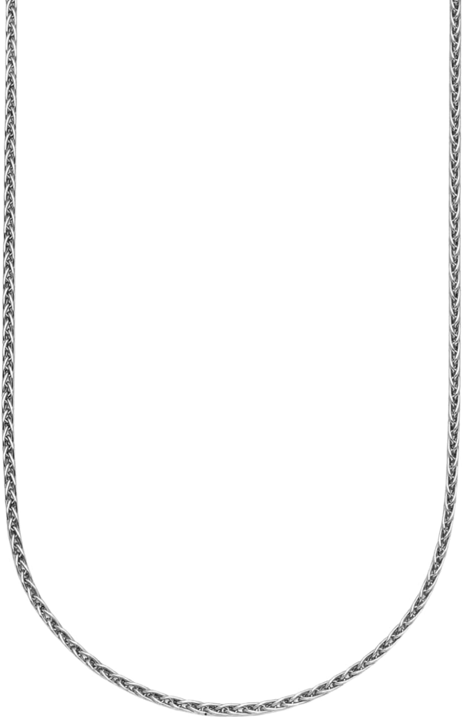 IceCarats Platinum 1.35mm Dainty Spiga Wheat Chain Necklace Diamond Cut, Polished