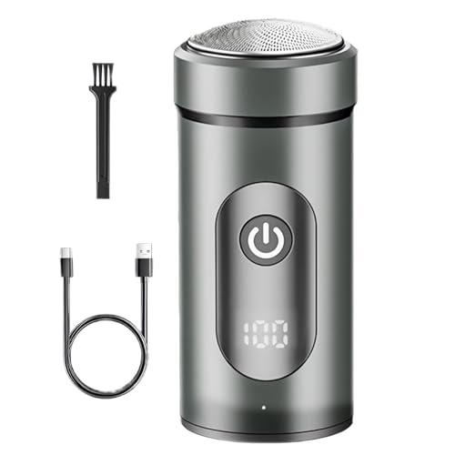 Rasoio elettrico portatile | Rasoio da barba a secco e umido, con porta di tipo C, ricarica rapida, rasoio senza fili per viaggi e casa, rasoio da barba ricaricabile, rasoio viso da uomo